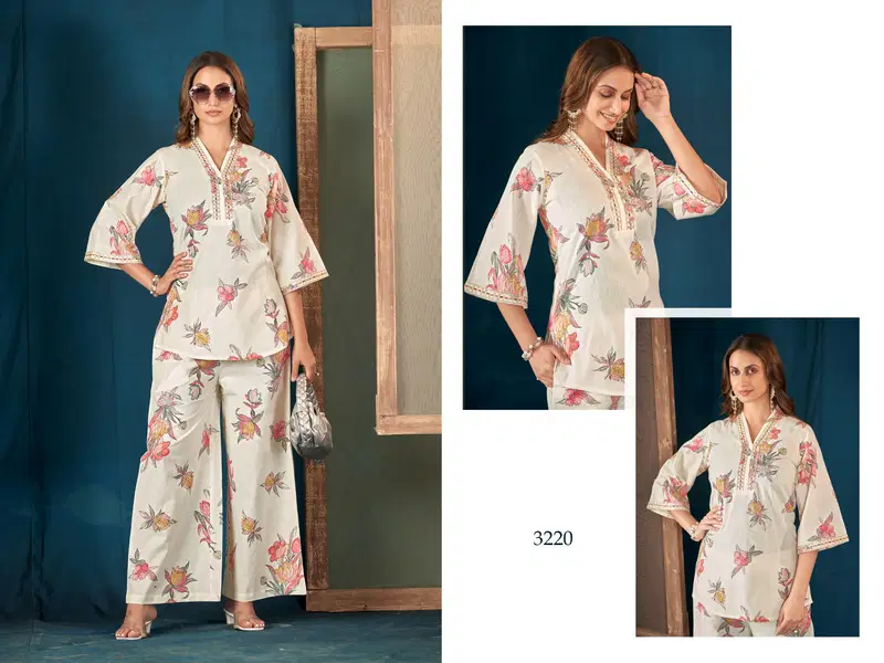 Ladies Flavour 3220 and 3221 Cotton Printed Top With Pant Suppliers In India